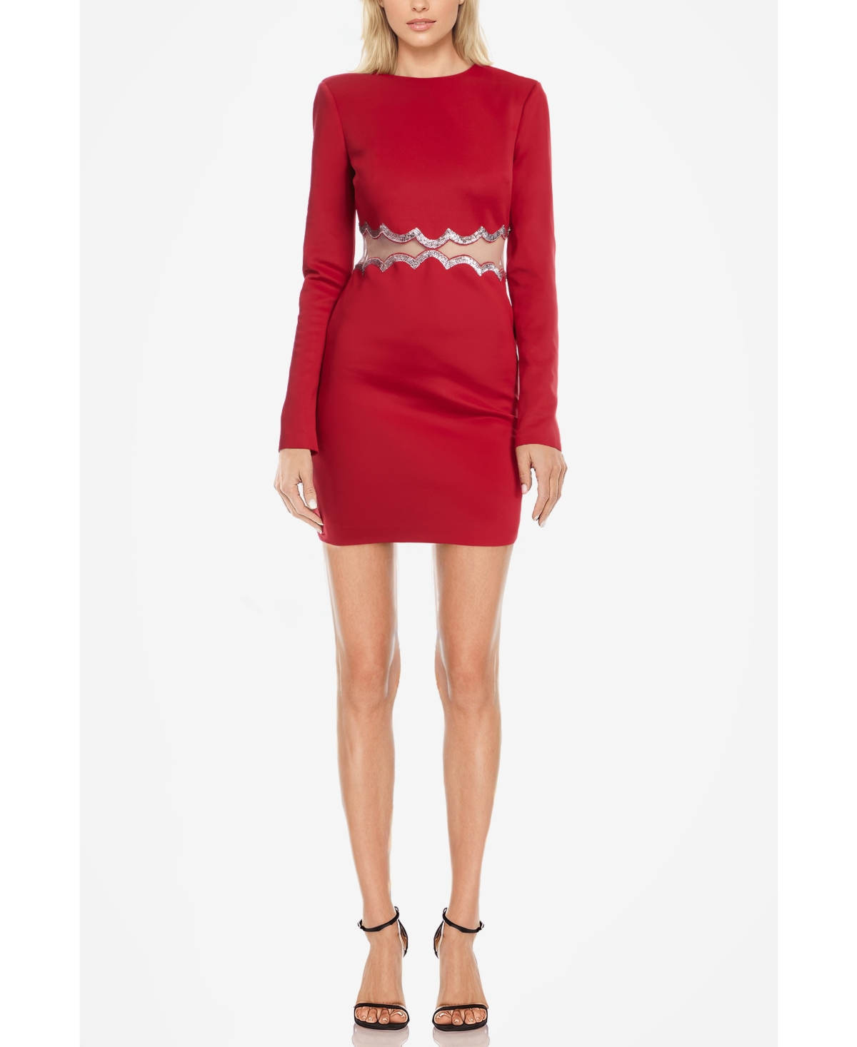 Women's The Teagan | Sequined Cutout White Mini Cocktail Dress