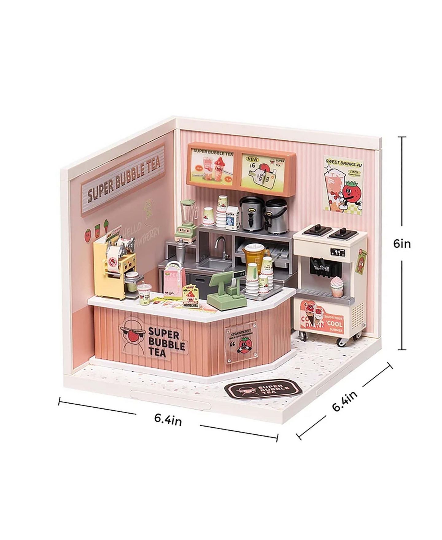 Детский кукольный домик Robotime 3D Puzzles Plastic House Building Set Toy DIY Miniature Dollhouse Playset Gifts for Teens Adults, Multicolor, 6.40"7.10"6.00" — фото 4