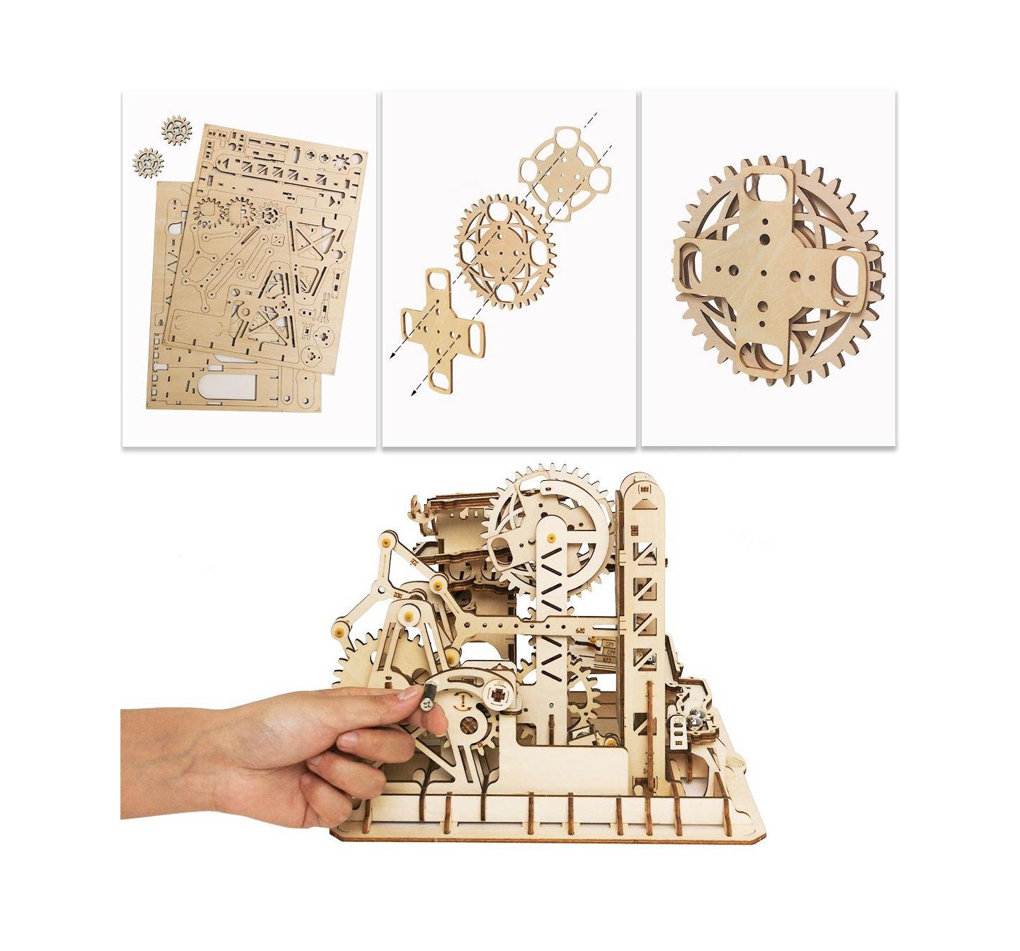 Детские конструкторы Robotime Marble Climber Fortress 233-Piece 3D Wooden Puzzle, Ages 14+ — фото 3
