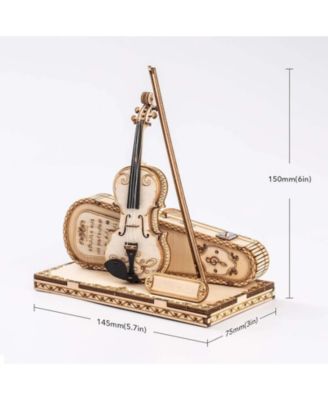 3D Wooden Puzzle Violin Capriccio Model Gifts for Teen Adult, 5.7"3"6"