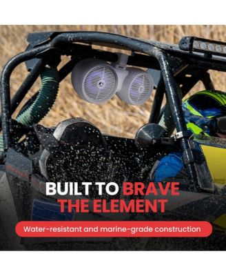 8'' Dual Marine Wakeboard Speaker System with LED Lights, Water Resistant, White