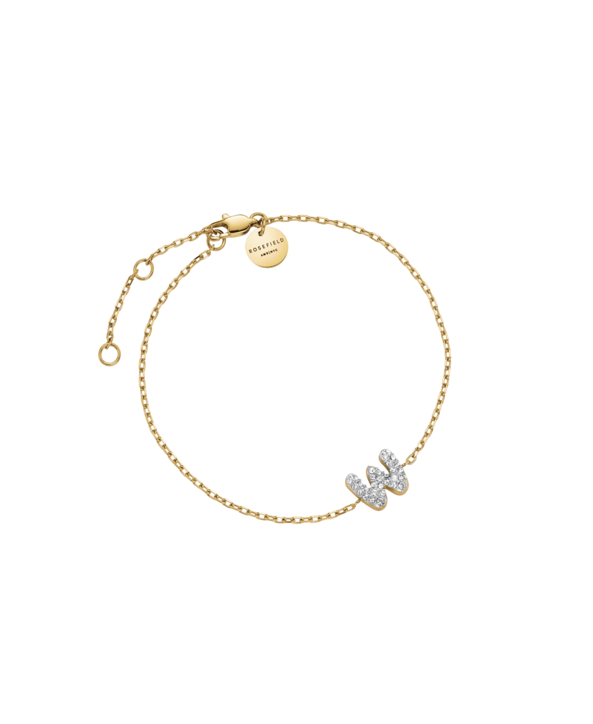 Crystal Letter Bracelet In 14K Yellow Gold Plated Stainless Steel - Gold Z