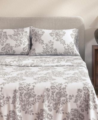 Ultra-Soft Turkish Cotton Flannel Winter Floral Print Sheet Set