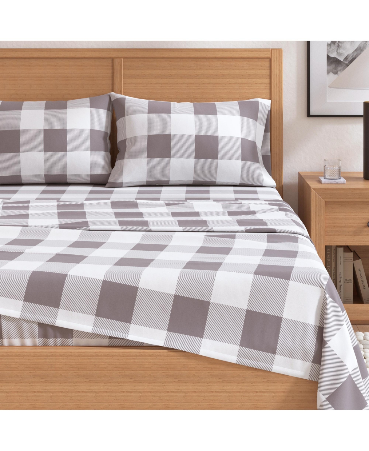 Linery & Co. 100% Turkish Cotton Flannel Printed Sheet Set - Buffalo check