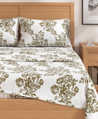 Ultra-Soft Turkish Cotton Flannel Winter Floral Print Sheet Set