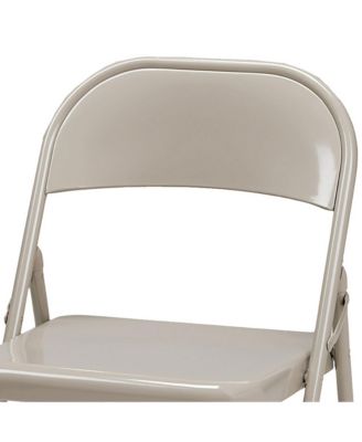 Sudden Comfort All Steel Indoor Outdoor Folding Chair Set, Buff (Set of 4)