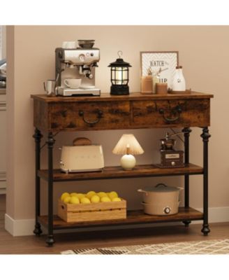 Console Tables for Entryway, Small Entryway Table with 2 Drawers, Narrow Console Table with Storage Shelves for Living Room, Hallway Table, Sofa Table