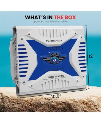 4-Channel Marine Amplifier, 1000 Watt, Bridgeable, Waterproof, Elite Series