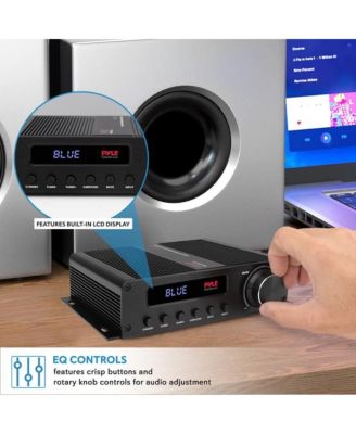 Compact 5.1-Channel Bluetooth Amplifier - Hi-Fi AV Audio Amp Receiver with HDMI Output, FM Radio with Digital LED Display (100W MAX)