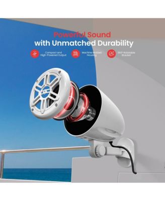 4   Waterproof Marine Box Speakers, 150W, 2-Way Off-Road System (White)