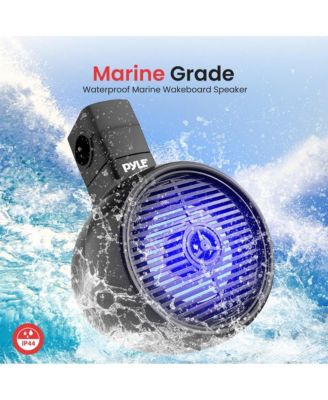 8'' Marine Bluetooth Wakeboard Speaker System with LED Lights, 300W, Black