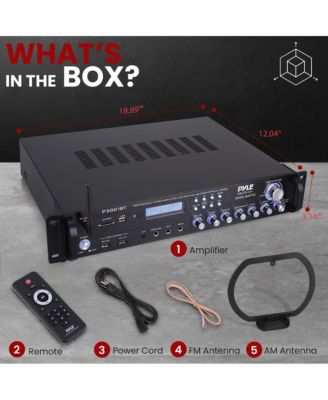 Bluetooth Hybrid Amplifier Receiver - Home Theater Pre-Amplifier with Wireless Streaming Ability, MP3/USB/SD/AUX/FM Radio (3000W MAX)