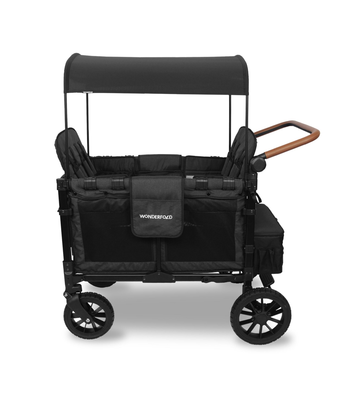 Shop Wonderfold Wagon W4 Luxe Quad Stroller Wagon 4-seater In Black