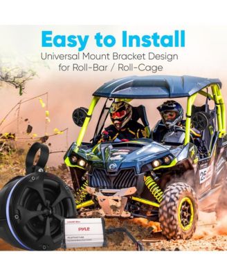 4” Waterproof Off-Road Speakers with RGB Lights & 4-Channel Amplifier, 800W (2 Pairs)