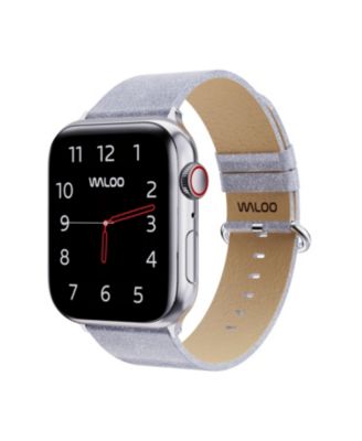 Waloo Sparkly Brilliance Leather Band For Apple Watch - Silver
