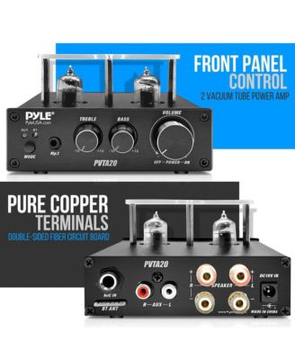 Bluetooth Tube Amplifier Stereo Receiver - 2 Vacuum Tube Power Amp, CD/DVD Inputs (L/R), 600W Peak Power