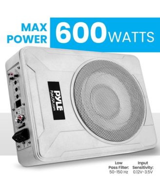 8” 600W Slim Active Marine Subwoofer, Low-Profile, Waterproof Design