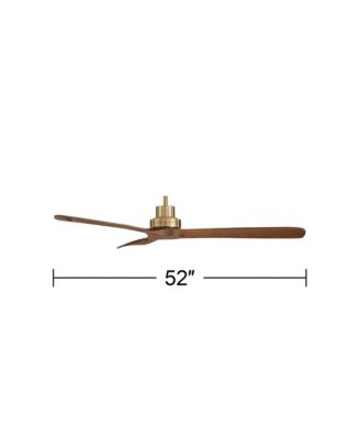 52" Delta Modern Indoor Ceiling Fan 3 Blade Remote Control Soft Brass Finish Walnut Finish Blades Bedroom DC Motor