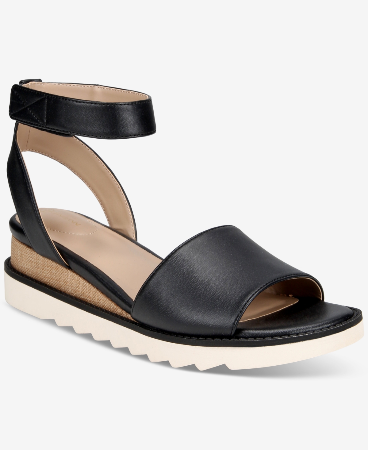 GIANI BERNINI WOMEN'S CONSTANCIA ANKLE STRAP WEDGE SANDALS, CREATED FOR MACY'S 