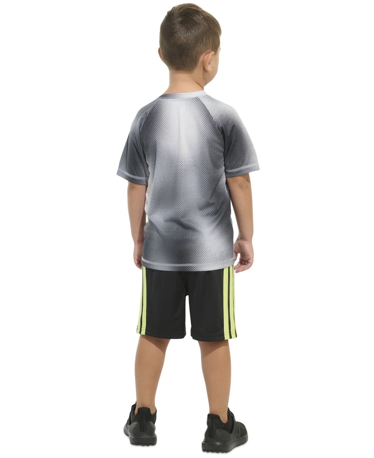 Adidas Originals Toddler & Little Boys Short-sleeve Raglan Printed T-shirt & Shorts, 2 Piece Set In Halo Silver