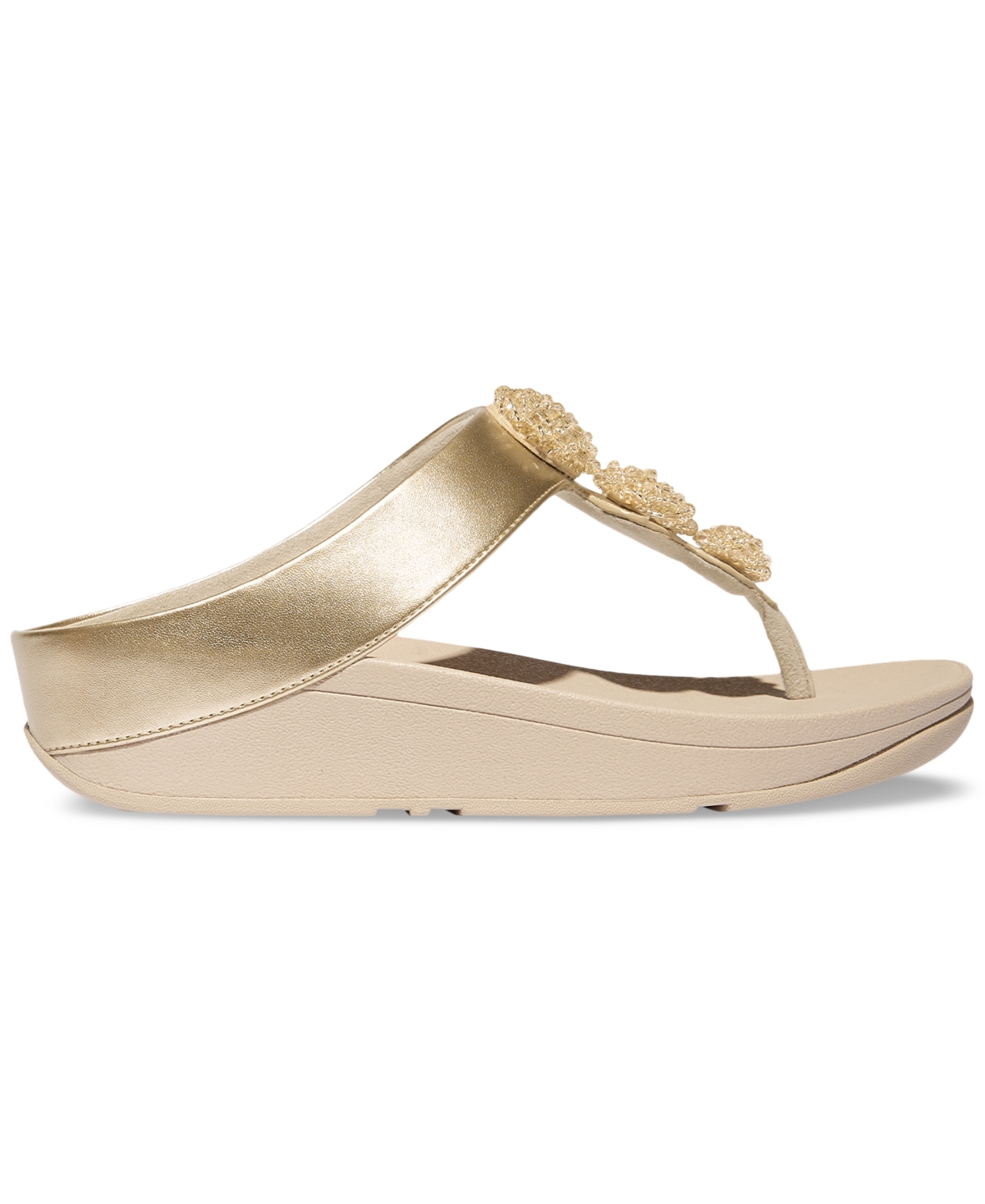 Fitflop Fino Beadie Flip Flop In Platino