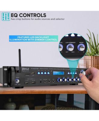 Bluetooth Hybrid Amplifier Receiver - Pro Audio Multi-Channel Stereo Pre-Amplifier with USB Charge & Digital Optical/Coax, MP3/USB/SD Readers, FM/AM Radio, Rack Mount (3000W)