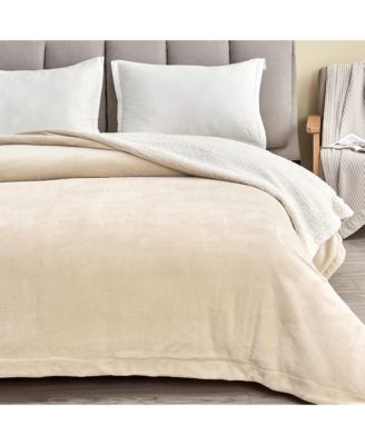 Velvet Plush Reversible Sherpa Throw Blanket