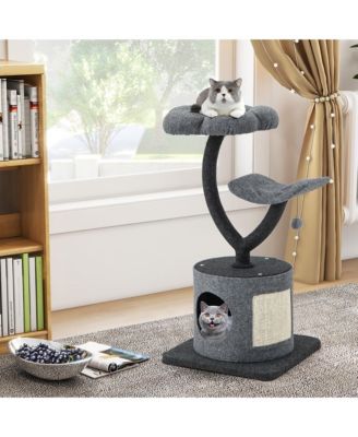 35'' Cat Tree Tower 3-Layer Activity Center w/ Sisal Scratching Board & 2 Perches