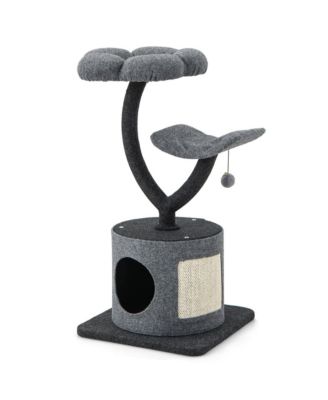 35'' Cat Tree Tower 3-Layer Activity Center w/ Sisal Scratching Board & 2 Perches