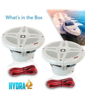 6.5" Water-Resistant Rated Marine Speakers with Wireless RF Streaming Support (Supplemental Speakers for Model: 'PLMRF65MW')