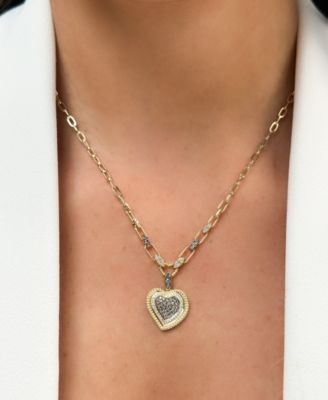 Godiva x Diamond Heart Pendant Necklace (3/4 ct. t.w.) in 14k Yellow Gold, 17" + 2" extender