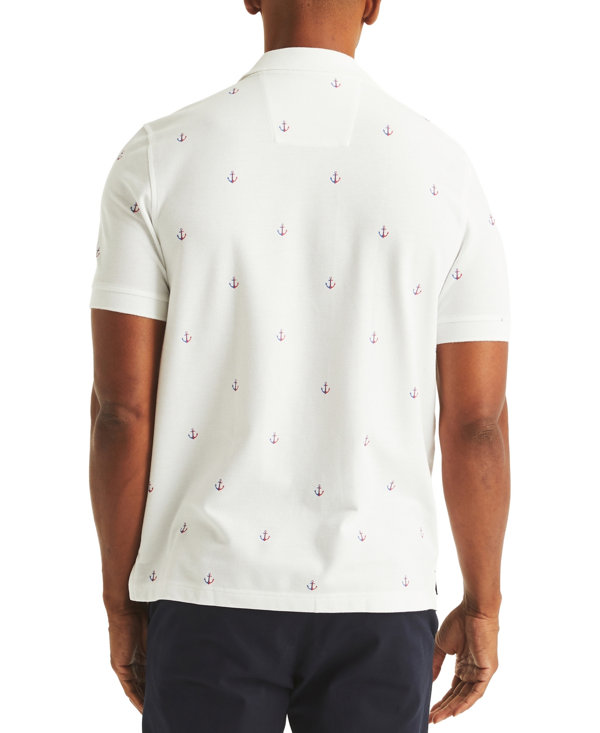 NAUTICA MEN'S CLASSIC FIT DECK PRINTED PERFORMANCE POLO SHIRT 