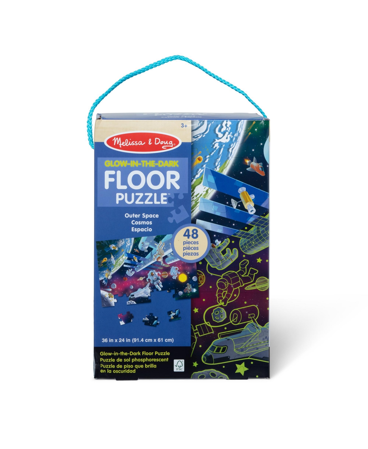 Melissa & Doug Outer Space Glow In The Dark Floor Puzzle In Multicolor