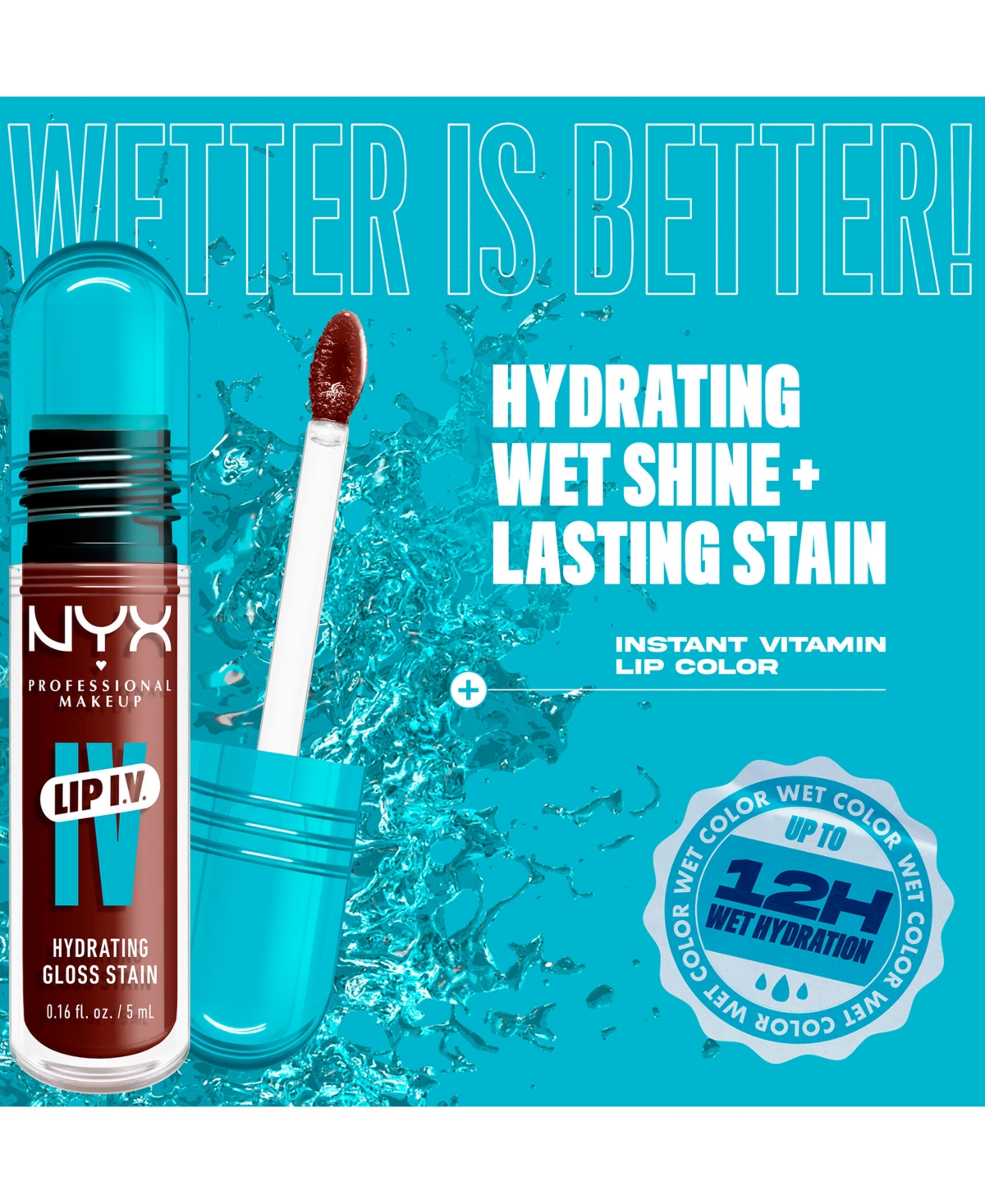 Nyx Professional Makeup Lip Iv Hydrating Gloss Stain In Mocha Me Wet