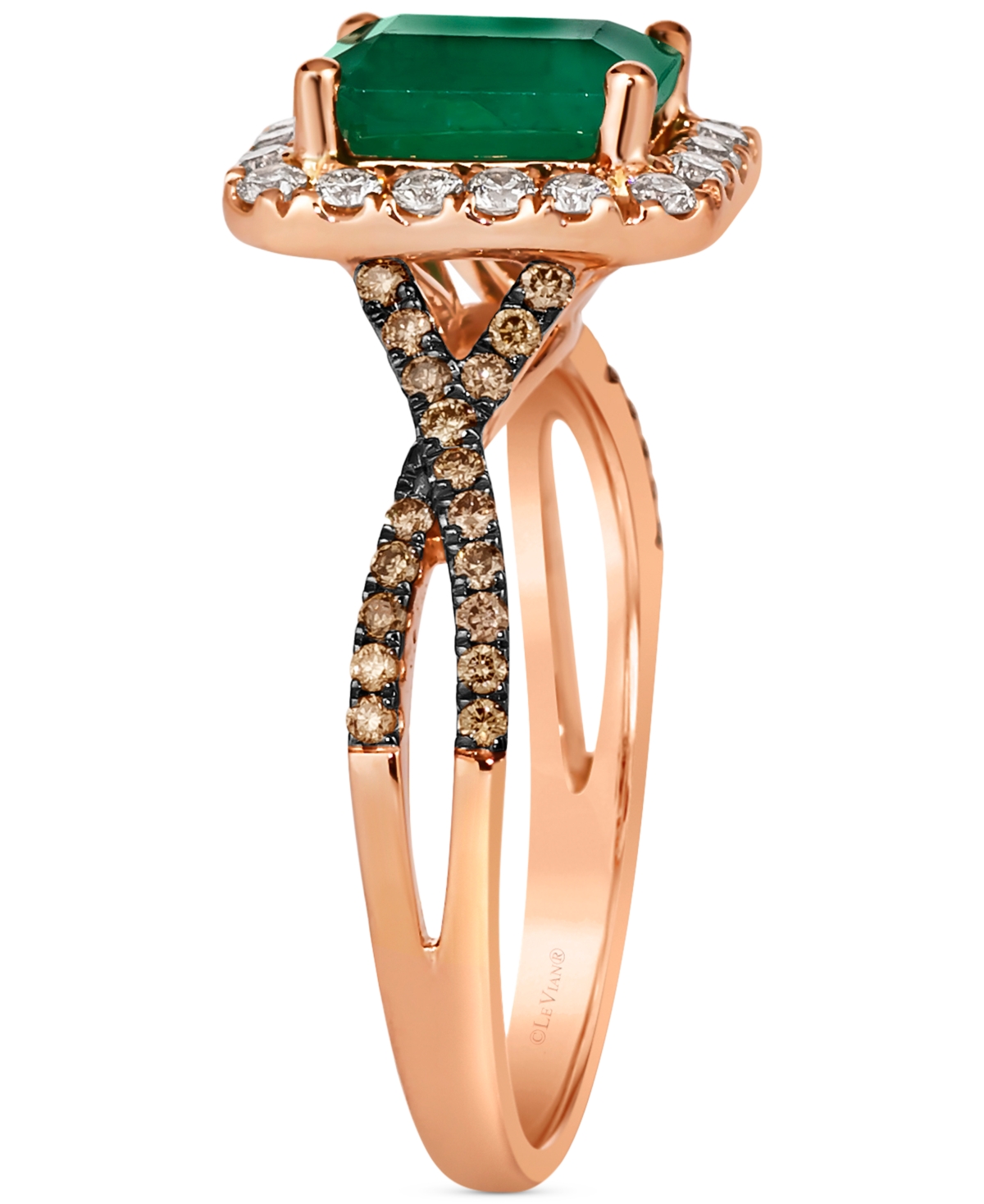 Le Vian Ladies Costa Smeralda Emerald Rings Set In 14k Strawberry Gold In Rose Gold