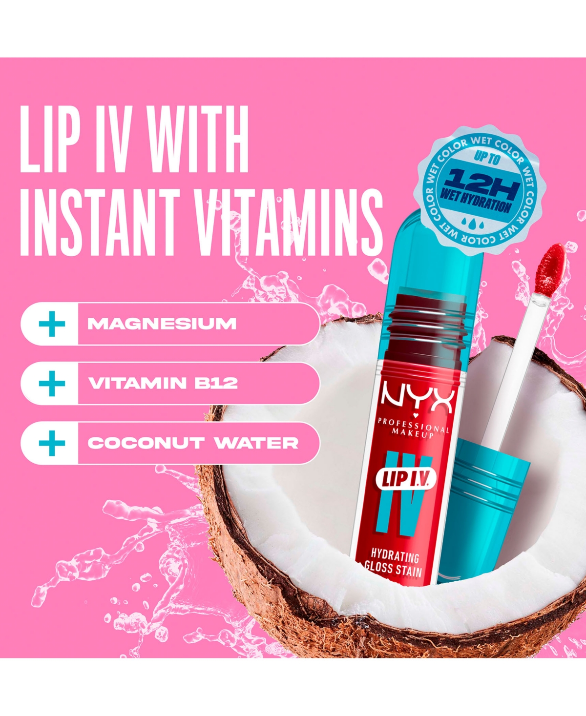 Nyx Professional Makeup Lip Iv Hydrating Gloss Stain In Red-y Set Wet
