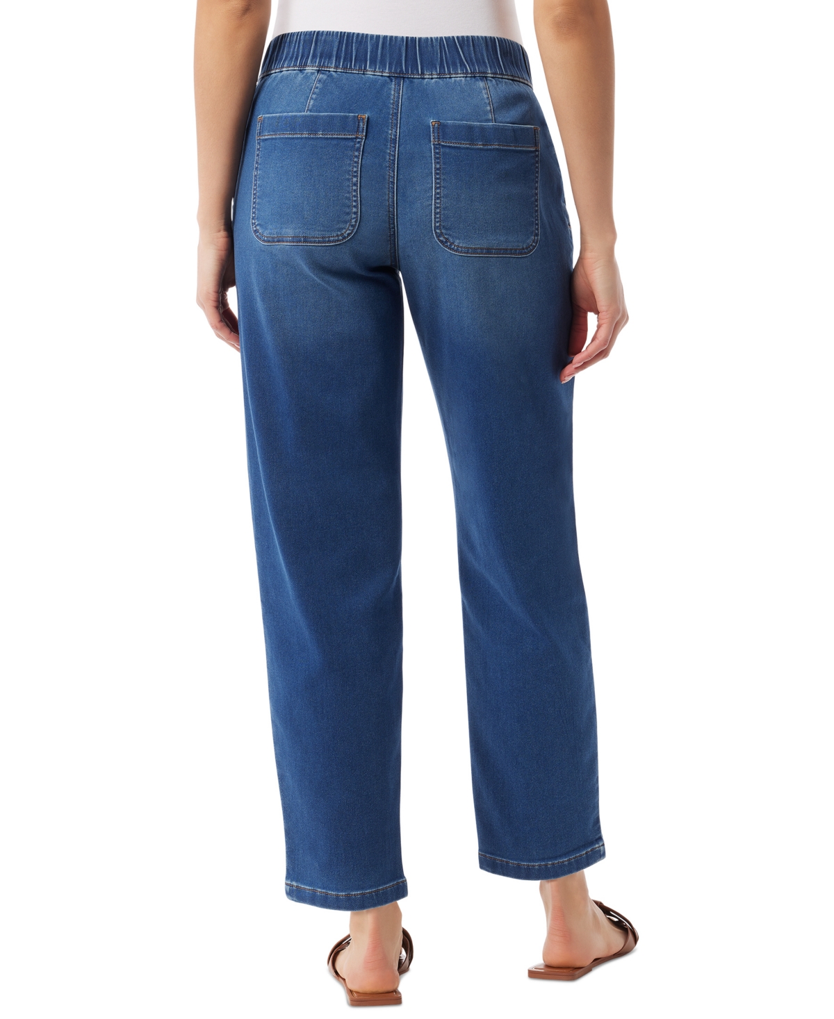 Gloria Vanderbilt Women's Knitology Anya Drawstring Straight-leg Jeans In Comparini W Whiskers