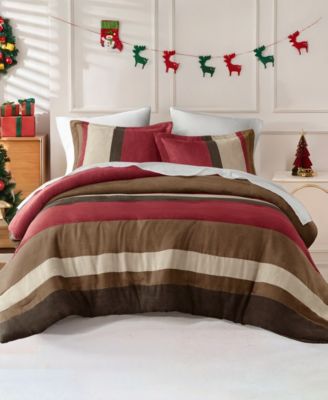 Boulder Stripe Micro Suede 3-Pc. Comforter Set, Full/Queen