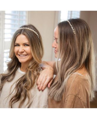 Thin Embellished Headband - Gem Leaf