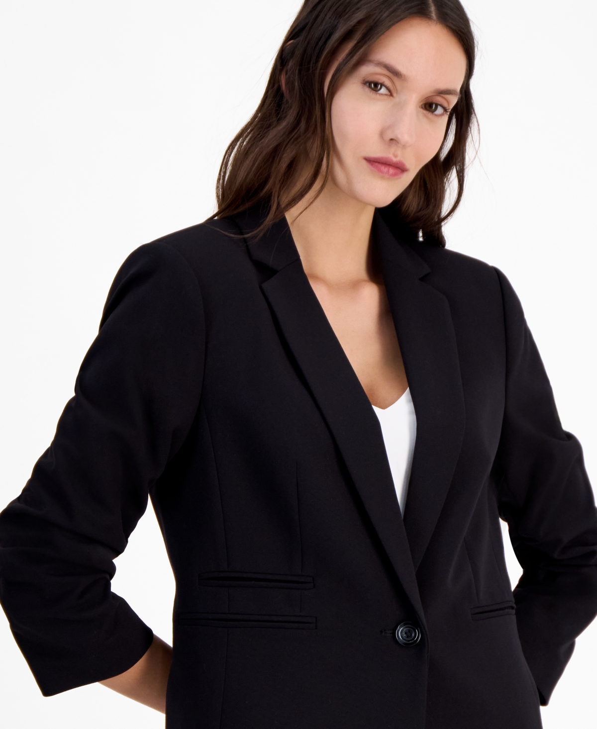 Tahari Asl Peak Lapel Jacket In Black