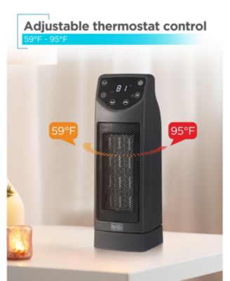 Oscillating Ceramic Desktop Heater with Remote, 1500W Space Heater and Fan Combo