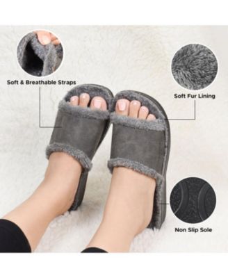 - Aspen Fuzzy Strap Ladies Arch Support Slides