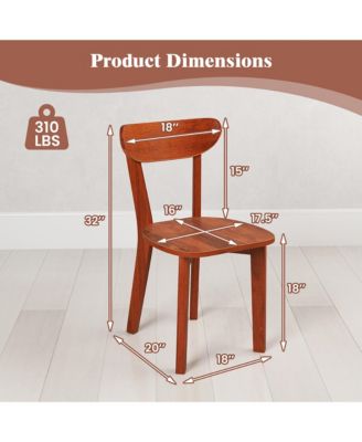 Set of 4  Solid Wood  w/ Curved Backrest & Rubber Wood Frame - Dining Chair