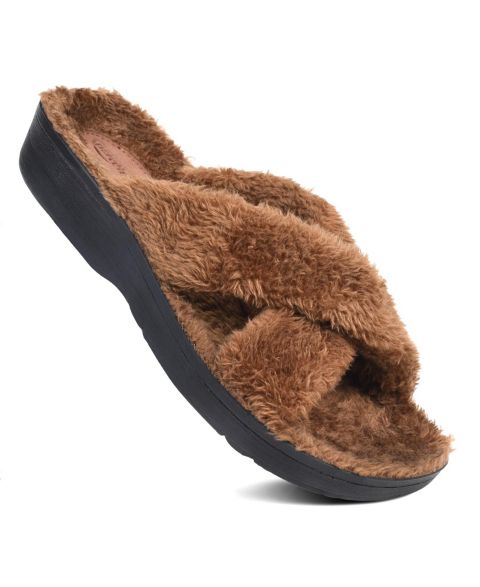 Женские тапочки Aerothotic Lola Soft Cozy Slipper, цвет: Коричневый
