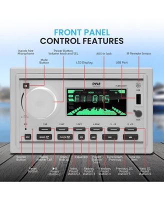 Marine Bluetooth Stereo Receiver with 1 Pair of PLMR60W Speakers, 300W