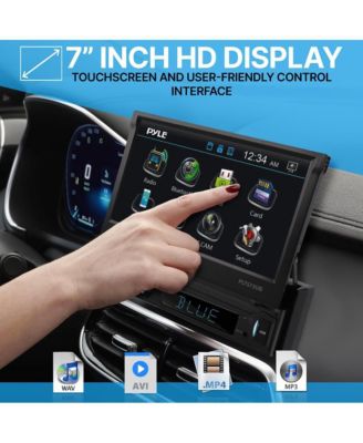 Single DIN Car Stereo Receiver, 7   Motorized Touchscreen, Bluetooth, 320W