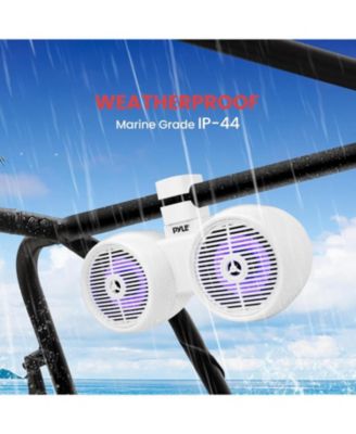 6.5'' Marine Bluetooth Wakeboard Speaker System with LED Lights, 200W, White