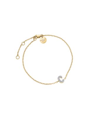 Rosefield Crystal Letter Bracelet In 14K Yellow Gold Plated Stainless Steel - Gold C 49$