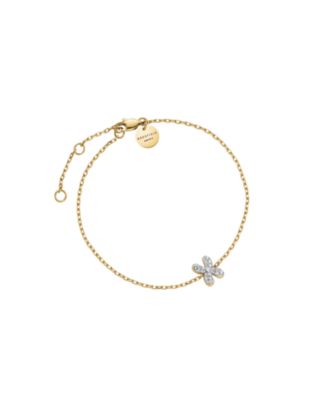 Rosefield Crystal Letter Bracelet In 14K Yellow Gold Plated Stainless Steel - Gold X