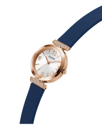 Women's Analog Blue Silicone Watch, 28mm